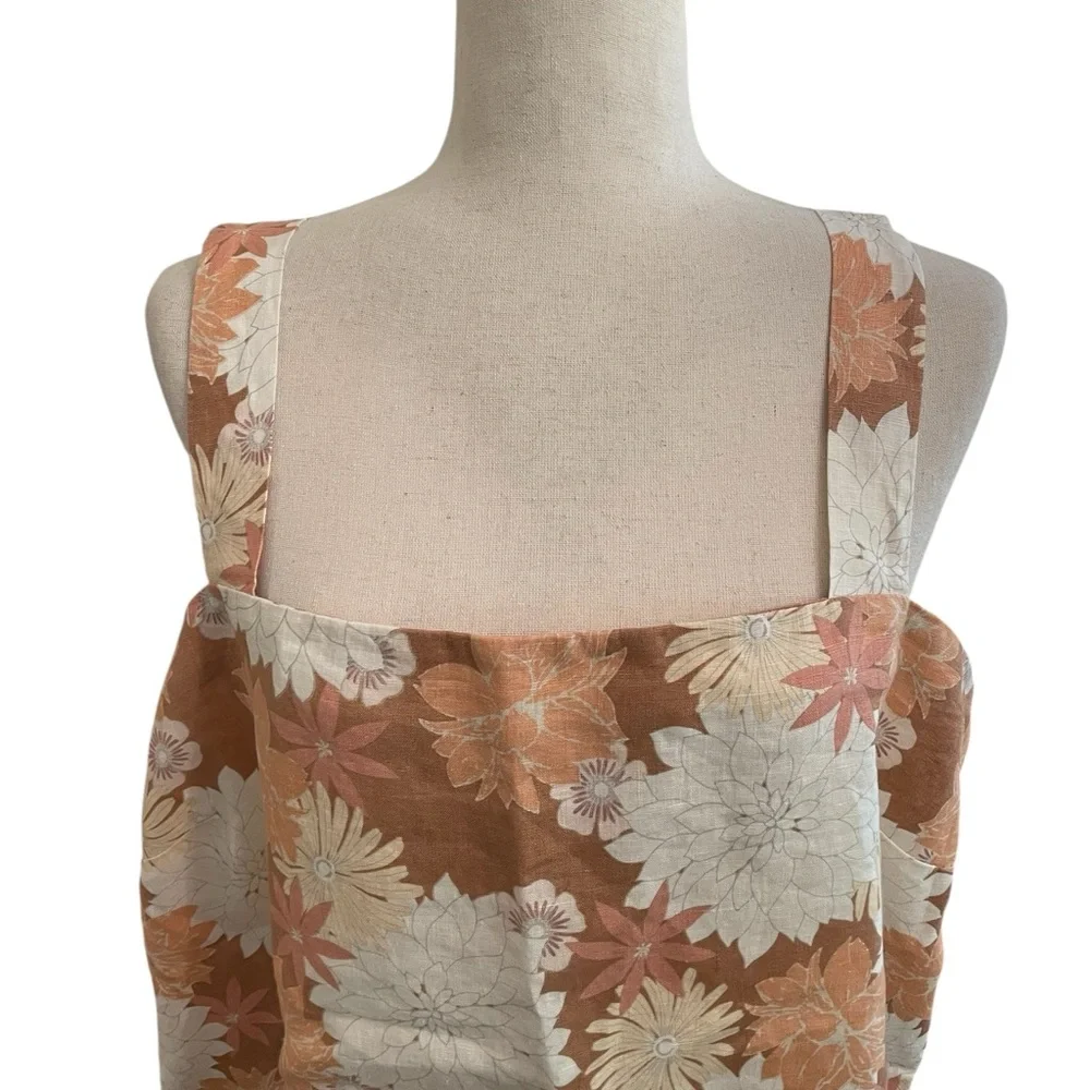 Faherty Summer Sands Linen Tank in WARM JICARO ISLAND
